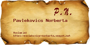 Pavlekovics Norberta névjegykártya